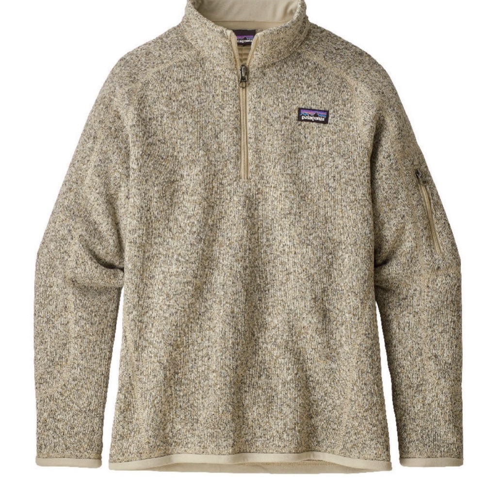 YOUTH Patagonia Beige Quarter-Zip Pullover (Medium)
